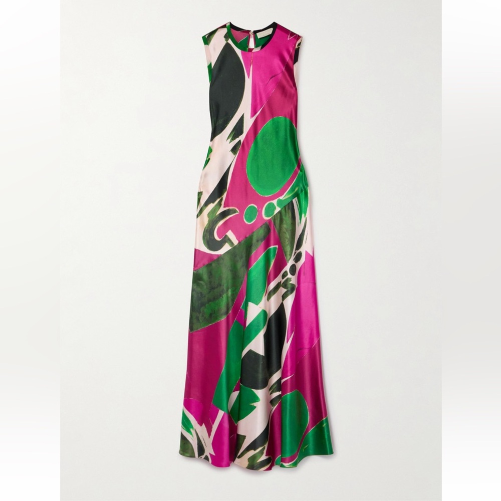 Ulla Johnson UJ x Lee Krasner Gaea Abstract Silk Slip Dress
